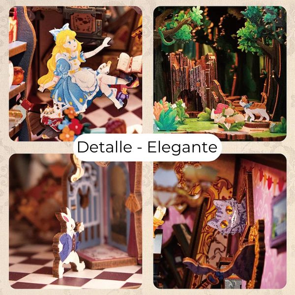 Book Nook Alicia en el País de las Maravillas – 3D Puzzle con Luz LED