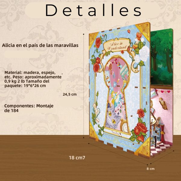 Book Nook Alicia en el País de las Maravillas – 3D Puzzle con Luz LED