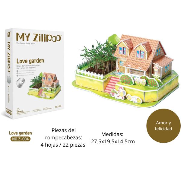 🏡 Rompecabezas Botánico y Mini Jardín, 22 Piezas en 3d, Love Garden 🌱