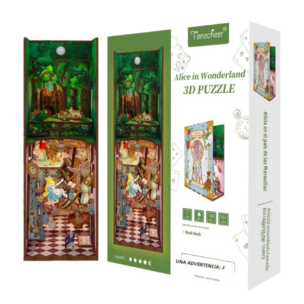 Book Nook Alicia en el País de las Maravillas – 3D Puzzle con Luz LED