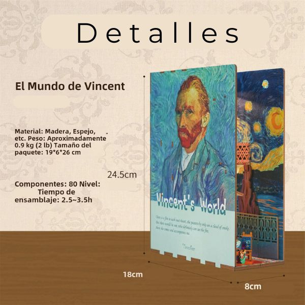 Book Nook El Mundo de Vincent – 3D Puzzle con Luz LED